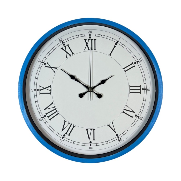 Biyomak® 36 Cm Mavi Dekoratif Duvar Saati