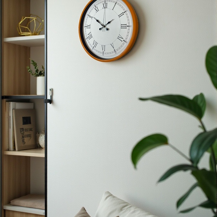 Biyomak® 36 Cm Turuncu Dekoratif Duvar Saati