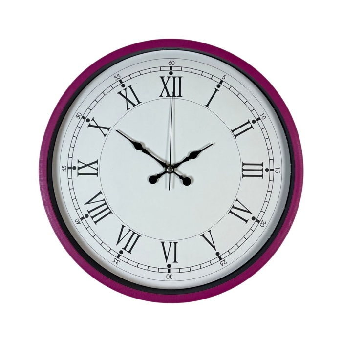 Biyomak® 36 Cm Pembe Dekoratif Duvar Saati