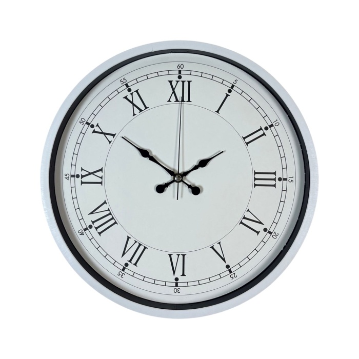 Biyomak® 36 Cm Beyaz Dekoratif Duvar Saati