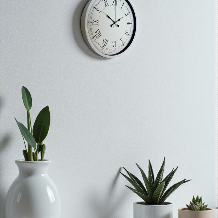 Biyomak® 36 Cm Beyaz Dekoratif Duvar Saati
