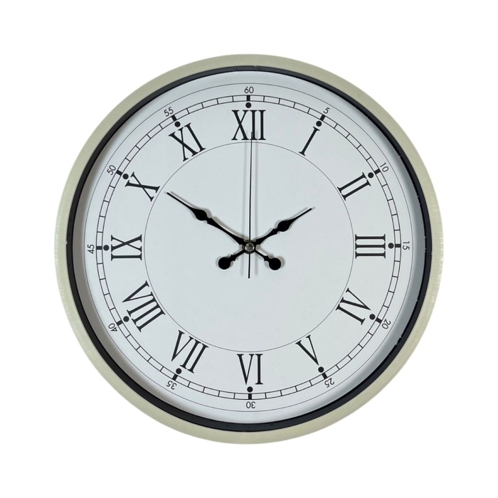 Biyomak® 36 Cm Krem Dekoratif Duvar Saati