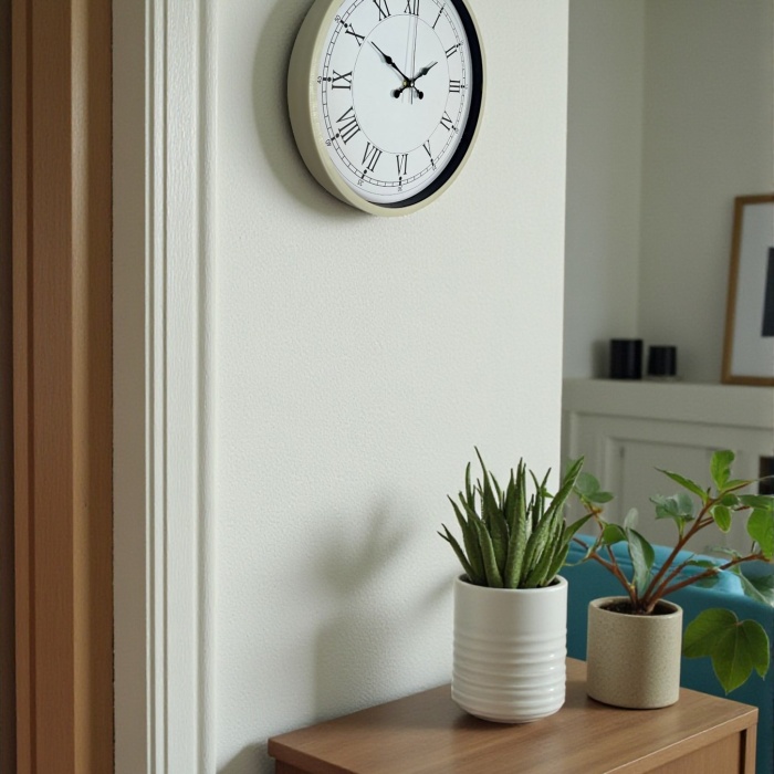 Biyomak® 36 Cm Krem Dekoratif Duvar Saati