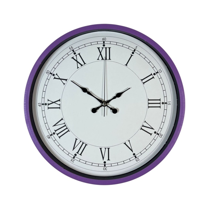 Biyomak® 36 Cm Mor Dekoratif Duvar Saati