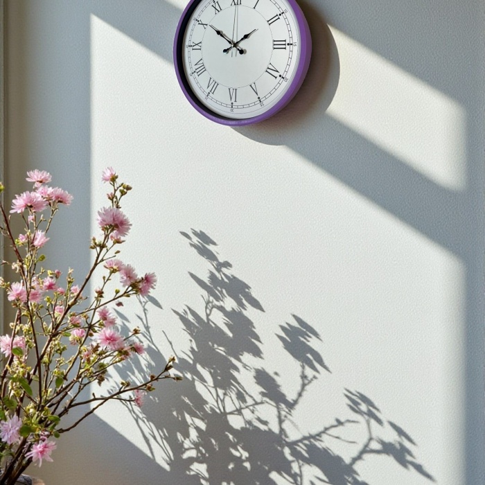 Biyomak® 36 Cm Mor Dekoratif Duvar Saati