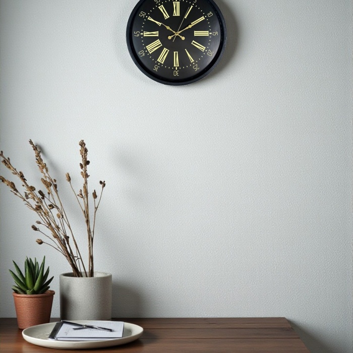 Biyomak® 36 Cm Siyah Dekoratif Duvar Saati