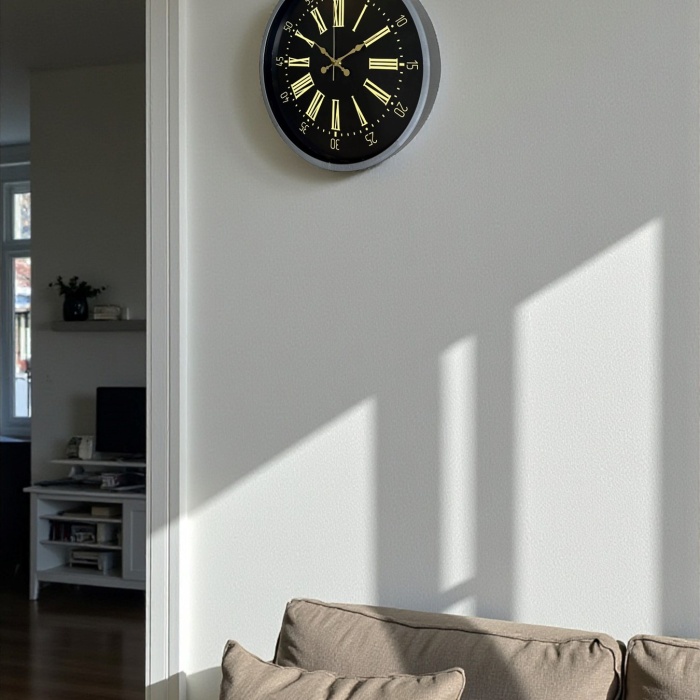 Biyomak® 36 Cm Gri Dekoratif Duvar Saati