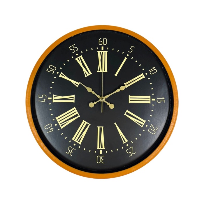 Biyomak® 36 Cm Turuncu Dekoratif Duvar Saati