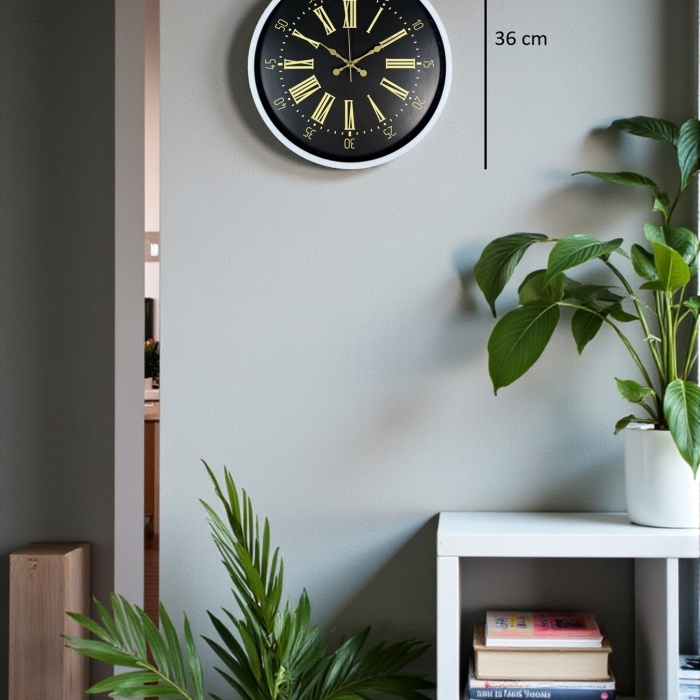 Biyomak® 36 Cm Beyaz Dekoratif Duvar Saati