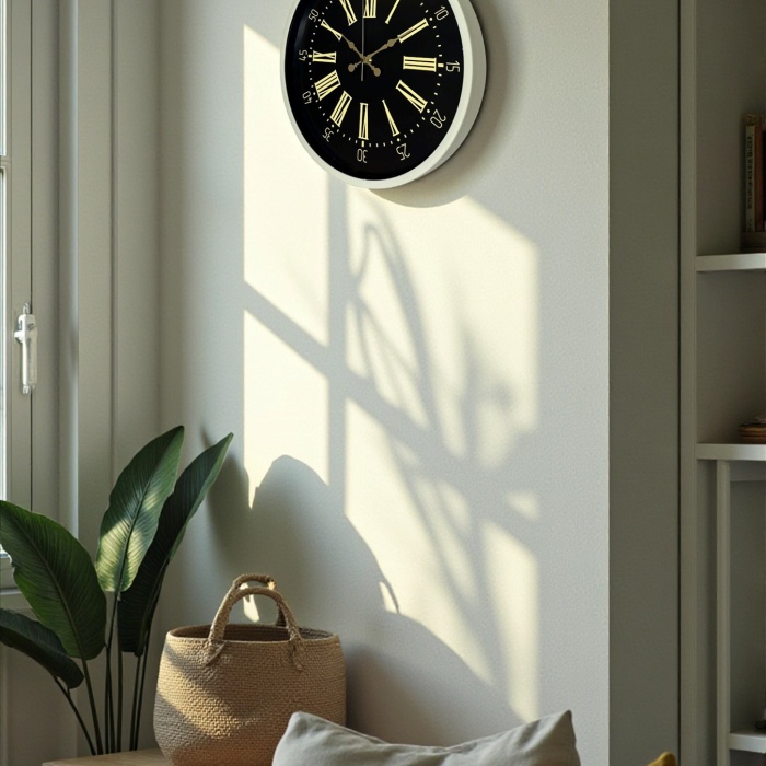 Biyomak® 36 Cm Krem Dekoratif Duvar Saati