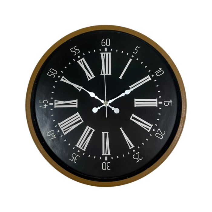 Biyomak® 36 Cm Kahverengi Dekoratif Duvar Saati