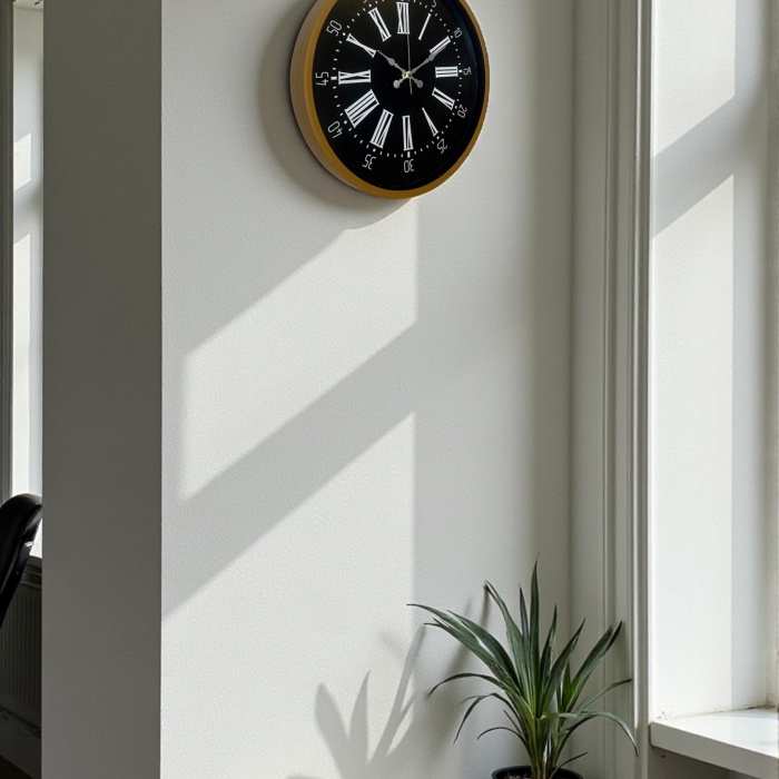 Biyomak® 36 Cm Kahverengi Dekoratif Duvar Saati