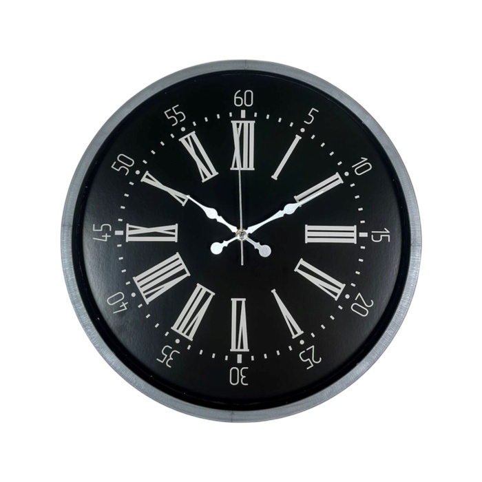 Biyomak® 36 Cm Gri Dekoratif Duvar Saati