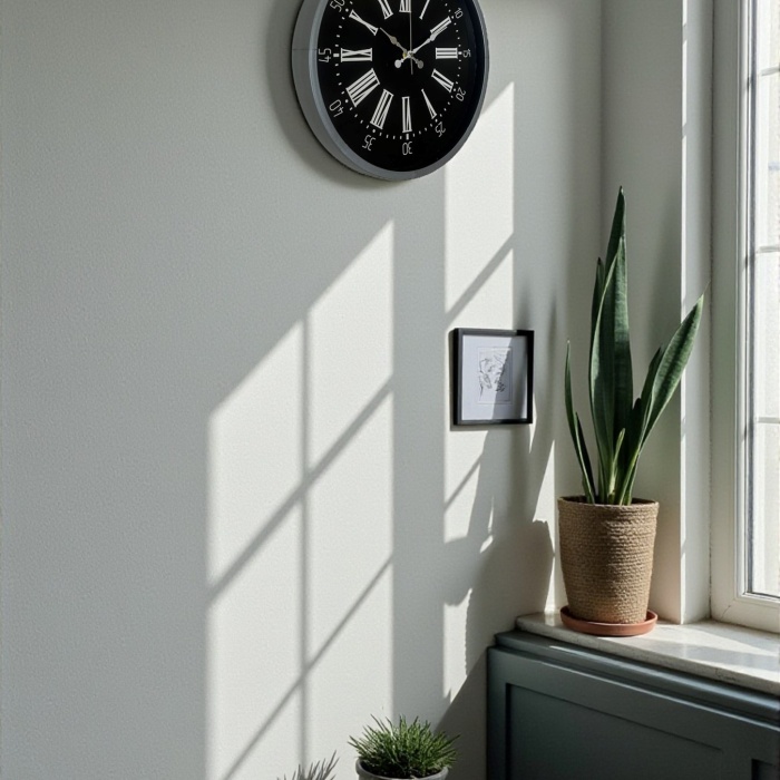 Biyomak® 36 Cm Gri Dekoratif Duvar Saati