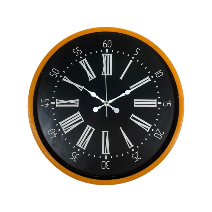 Biyomak® 36 Cm Turuncu Dekoratif Duvar Saati