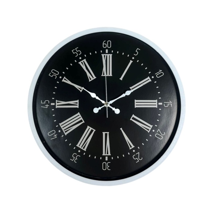 Biyomak® 36 Cm Beyaz Dekoratif Duvar Saati