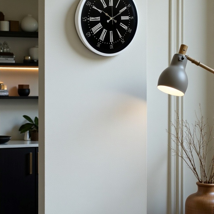 Biyomak® 36 Cm Beyaz Dekoratif Duvar Saati