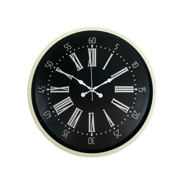 Biyomak® 36 Cm Krem Dekoratif Duvar Saati