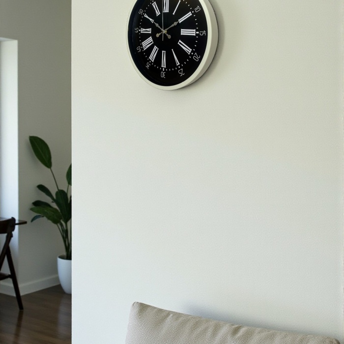 Biyomak® 36 Cm Krem Dekoratif Duvar Saati