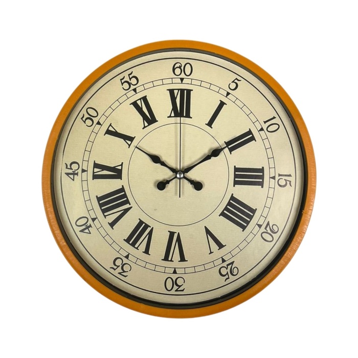 Biyomak® 36 Cm Turuncu Dekoratif Duvar Saati