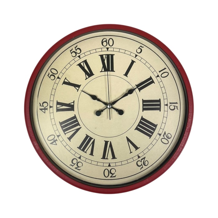 Biyomak® 36 Cm Kırmızı Dekoratif Duvar Saati