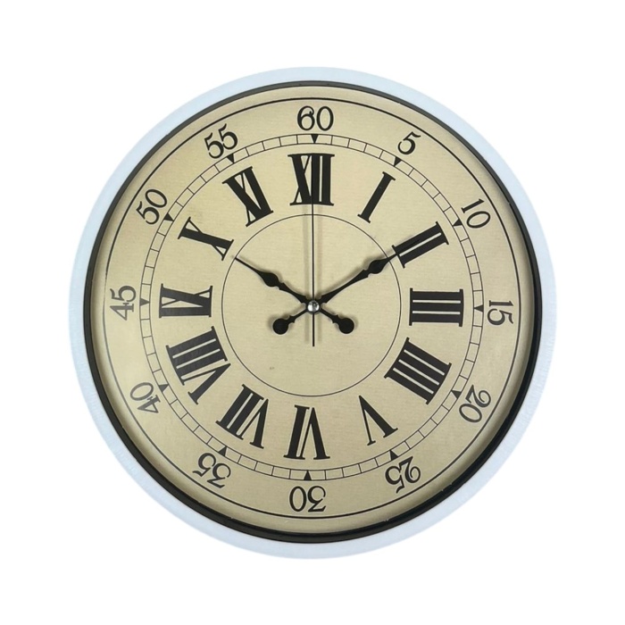 Biyomak® 36 Cm Beyaz Dekoratif Duvar Saati