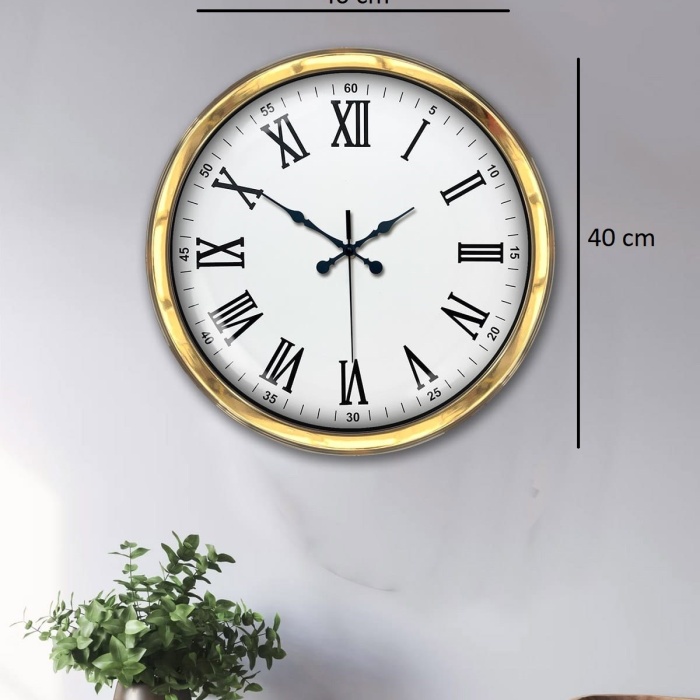 Biyomak® 40 Cm Gold Lüks Duvar Saati