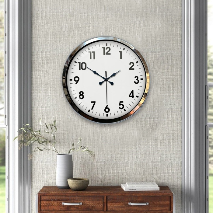 Biyomak® 40 Cm Krom Elegance Duvar Saati
