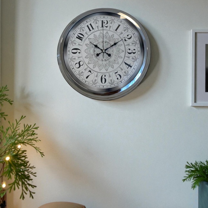Biyomak® 40 Cm Krom Elegance Duvar Saati