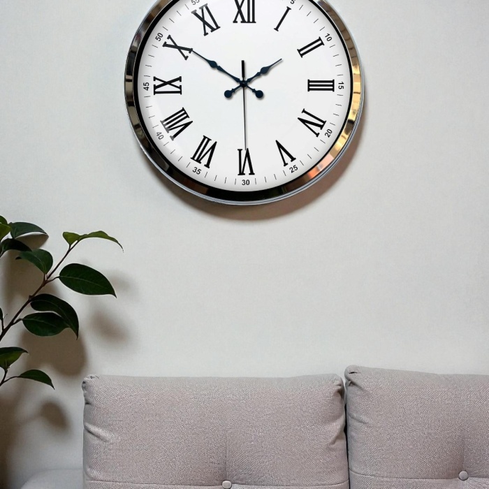 Biyomak® 40 Cm Krom Elegance Duvar Saati