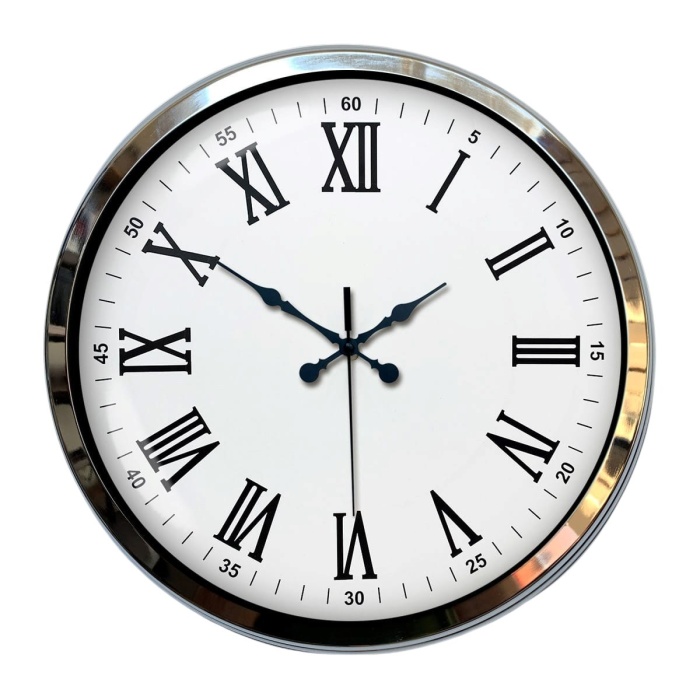Biyomak® 40 Cm Krom Elegance Duvar Saati