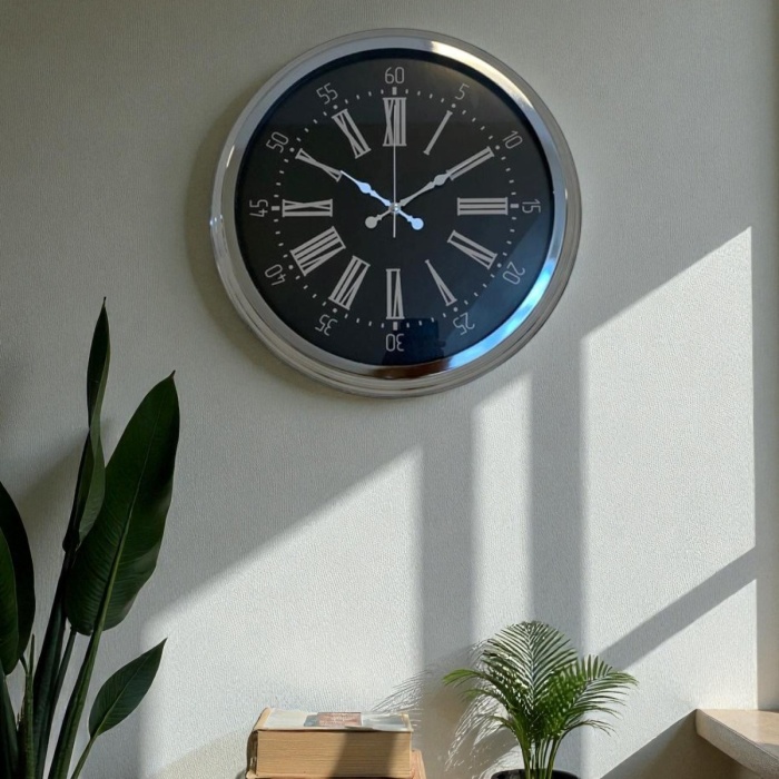 Biyomak® 40 Cm Krom Elegance Duvar Saati