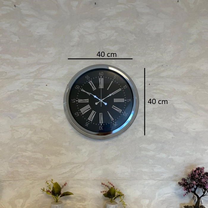 Biyomak® 40 Cm Krom Elegance Duvar Saati