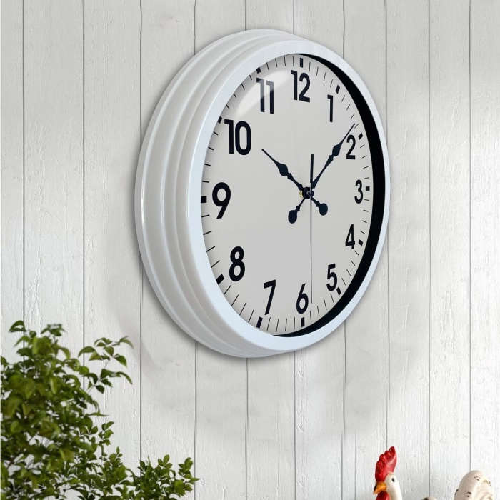 Biyomak® 40 Cm Beyaz Klasik Duvar Saati