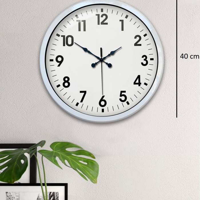 Biyomak® 40 Cm Beyaz Klasik Duvar Saati
