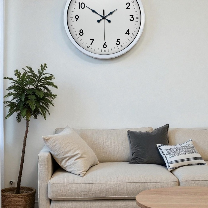 Biyomak® 40 Cm Beyaz Klasik Duvar Saati