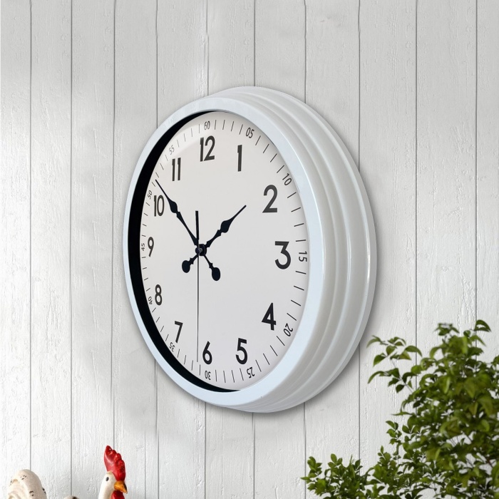 Biyomak® 40 Cm Beyaz Klasik Duvar Saati