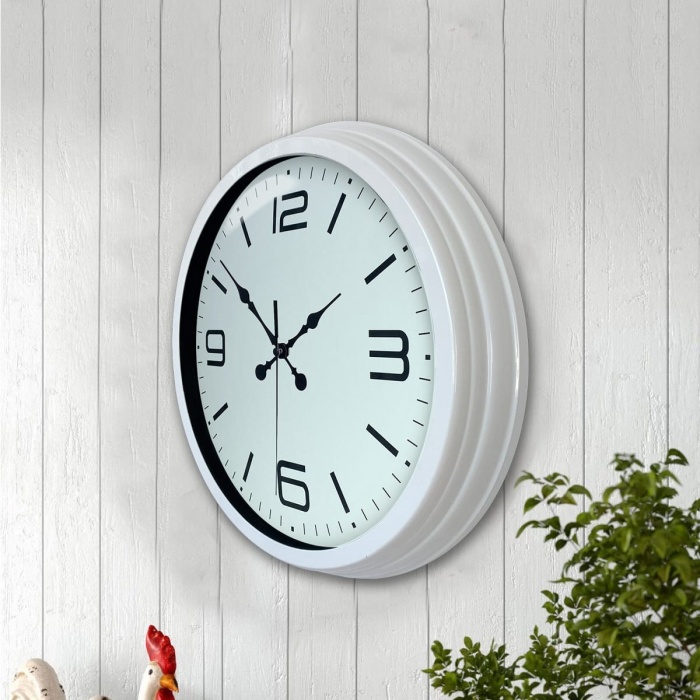 Biyomak® 40 Cm Beyaz Klasik Duvar Saati