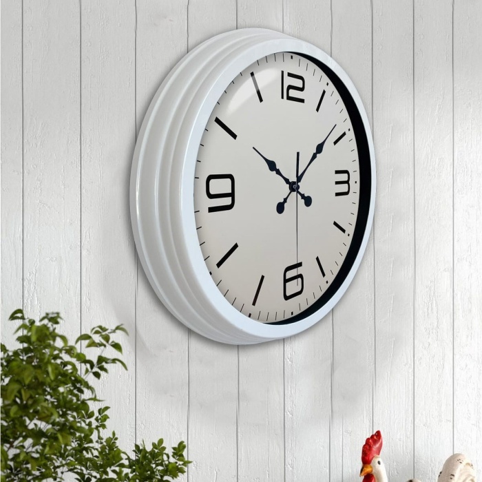 Biyomak® 40 Cm Beyaz Klasik Duvar Saati