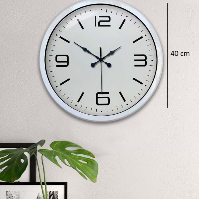 Biyomak® 40 Cm Beyaz Klasik Duvar Saati