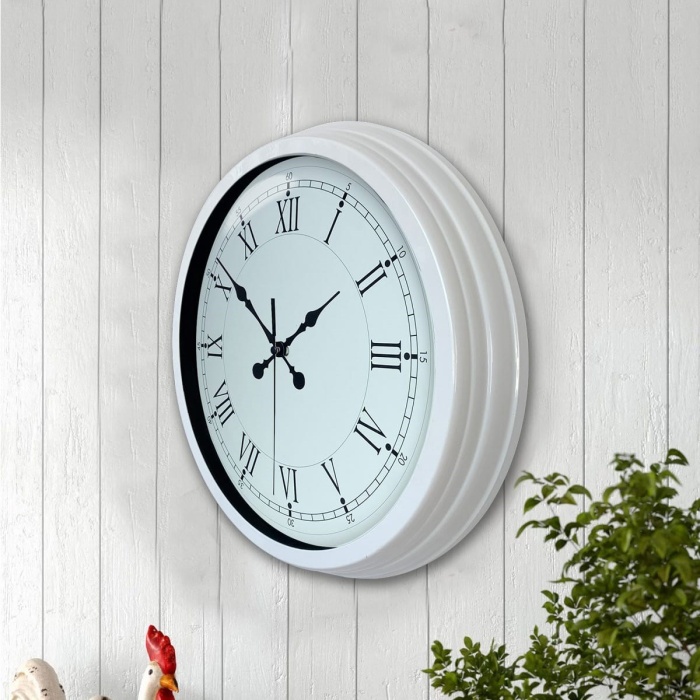 Biyomak® 40 Cm Beyaz Klasik Duvar Saati