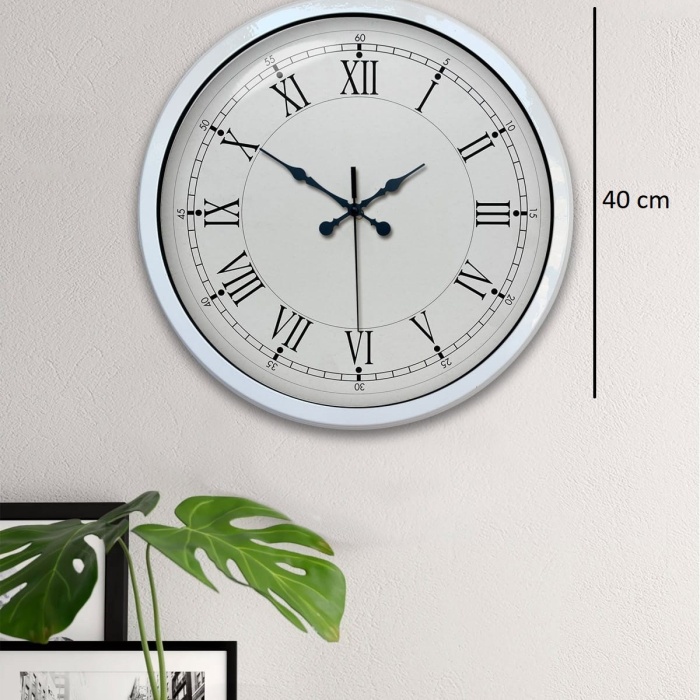 Biyomak® 40 Cm Beyaz Klasik Duvar Saati