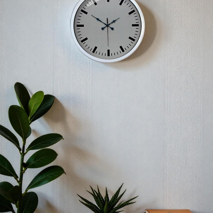 Biyomak® 40 Cm Beyaz Klasik Duvar Saati