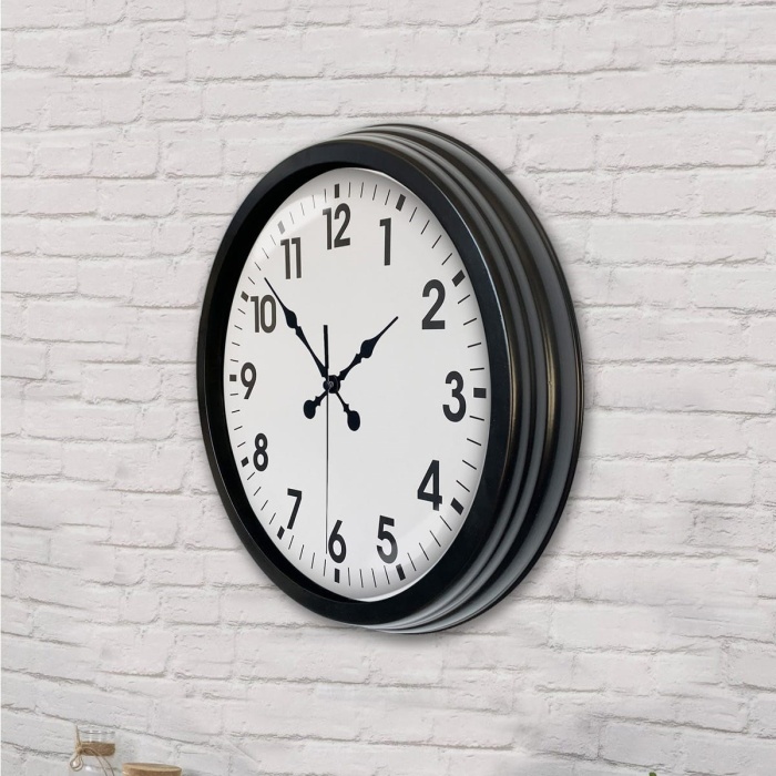 Biyomak® 40 Cm Siyah Şık Duvar Saati