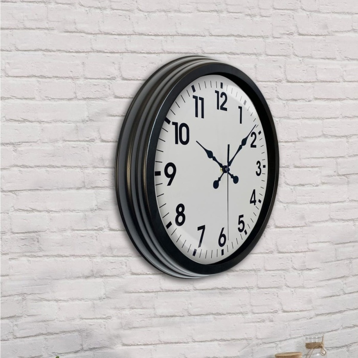 Biyomak® 40 Cm Siyah Şık Duvar Saati