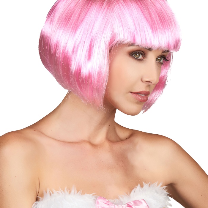 ® Küt Peruk - Toz Pembe (Açık Pembe)