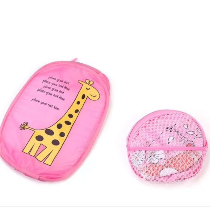 ® Karikatür Figürlü Katlanır  File Oyuncak Ve Çamaşır Sepeti