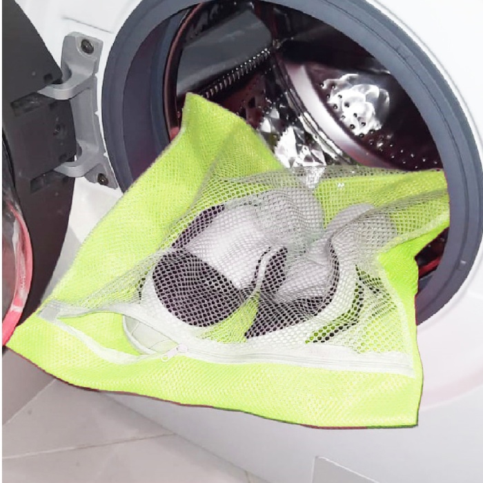 ® Sarı- Fermuarlı - Hassas Çamaşır Terlik  Ayakkabı Yıkama Filesi Büyük Boy