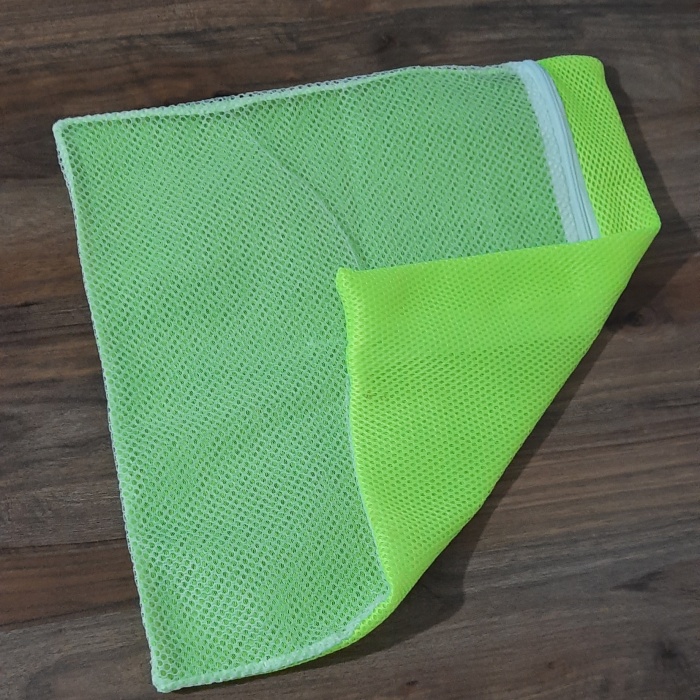 ® Sarı- Fermuarlı - Hassas Çamaşır Terlik  Ayakkabı Yıkama Filesi Büyük Boy