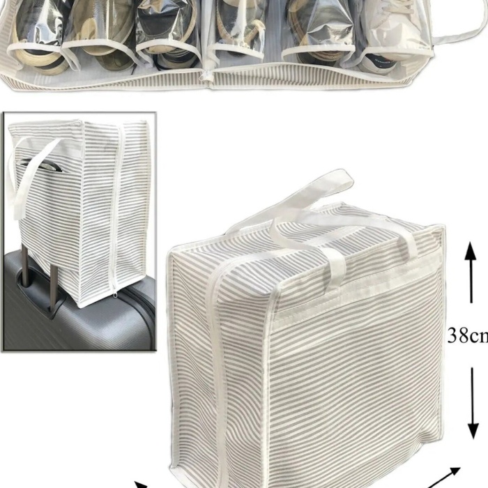 ® Ayakkabı SAKLAMA ve TAŞIMA Çantası (Çizgili Model) Shoe Tote